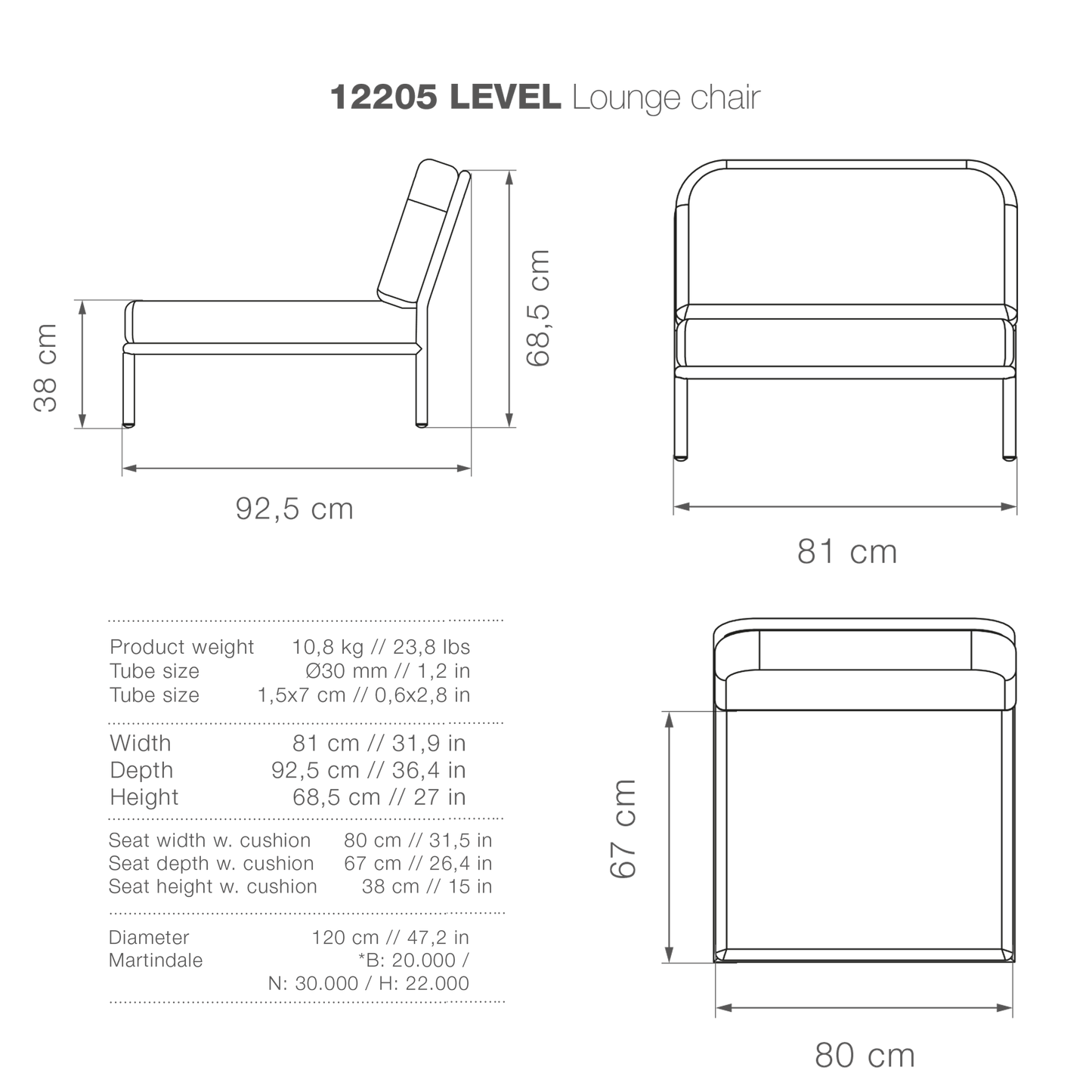 12205 LEVELL Lounge Chair high-res image