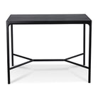 Black outdoor bar table.