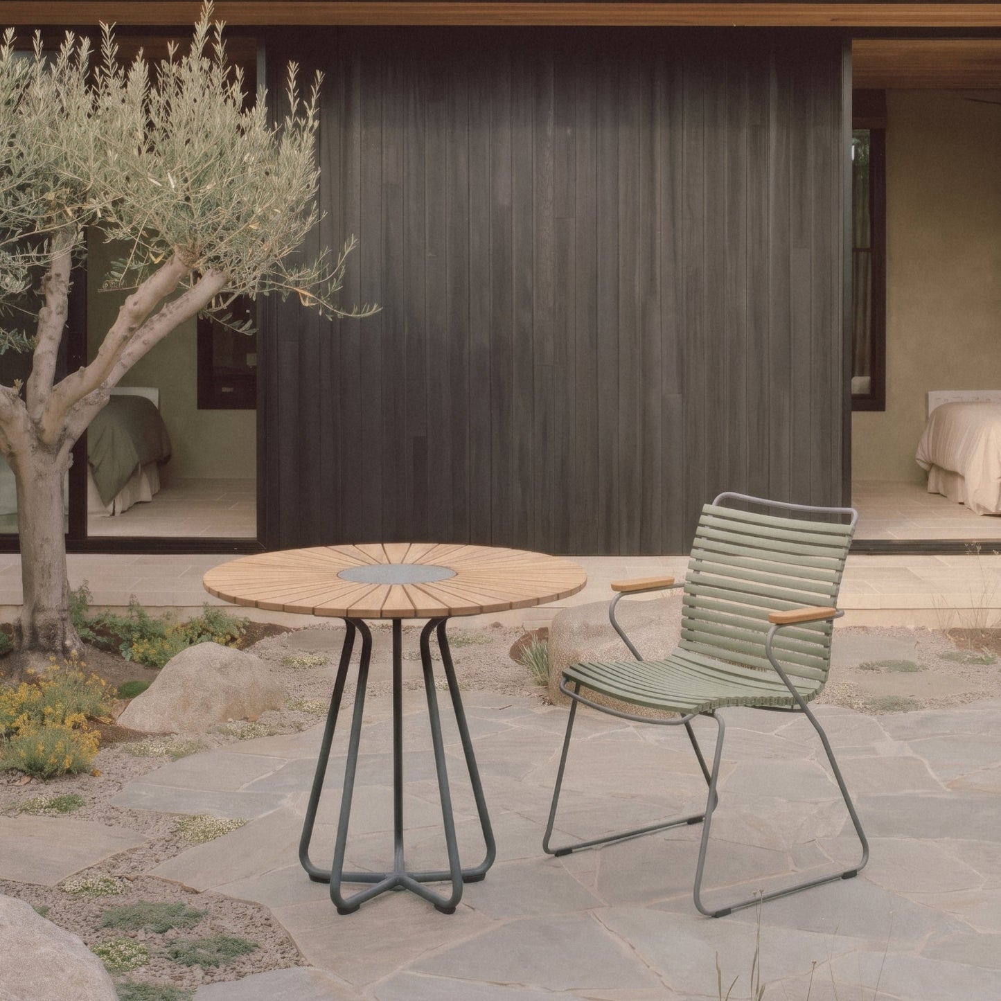 Circle Dining Table - Bamboo | Grey 110(CM)