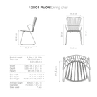 12801 PAON Dining chair dimensions diagram