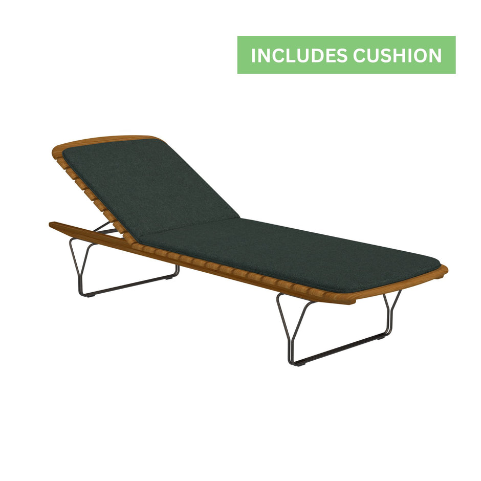 Molo Bamboo Sunlounger with Cushion - Grey