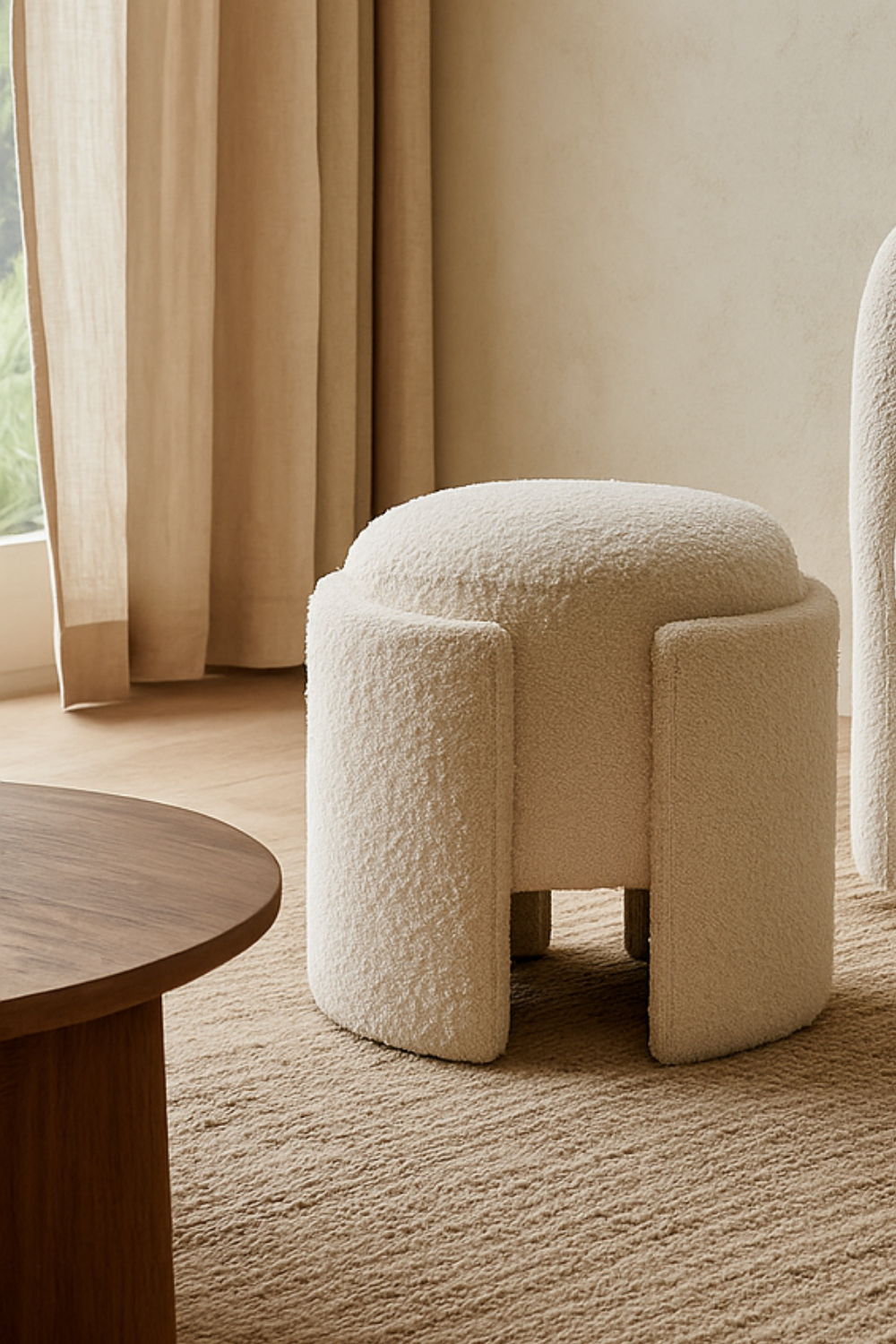Tilly Ottoman - Boucle Fabric