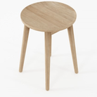 Wooden three-legged stool.