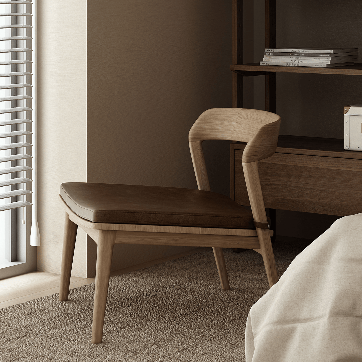 Wooden chair in bedroom, image 186