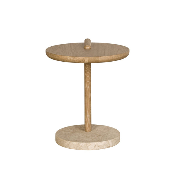 Leo Side table - Natural - Creme Marble