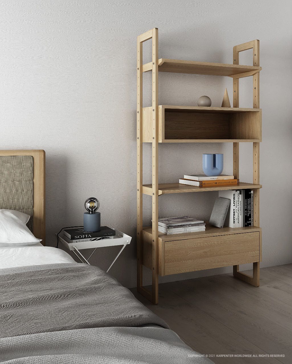 European Oak Soho Wall Shelf Unit | SLH Designer Furniture-Indoor Furniture-Karpenter-Neutral Oak Wood-European Oak-SLH AU
