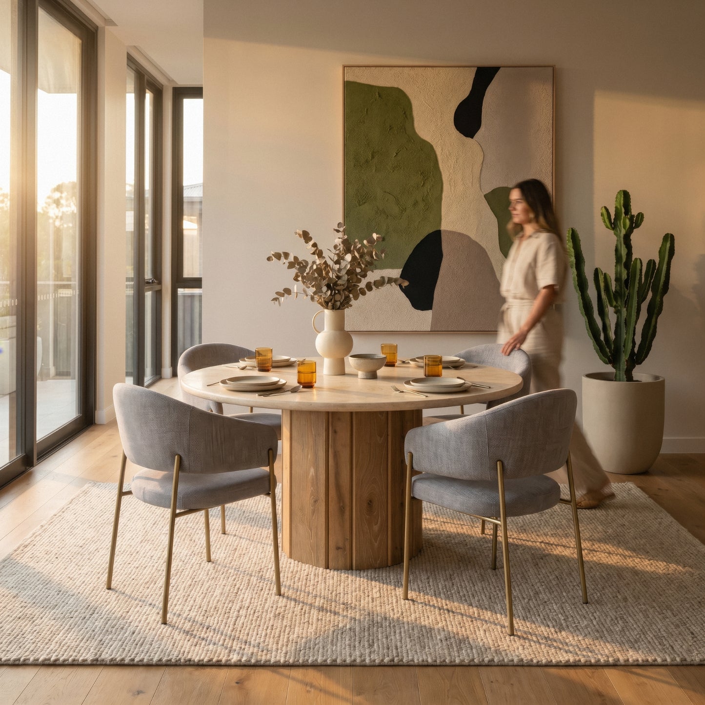 Hanna Dining Chair Silver Upholstery