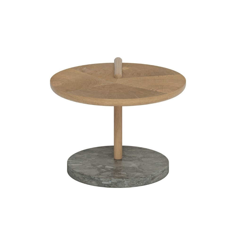 Leo Small Coffee Table - Oak End Grain - Grey Marble