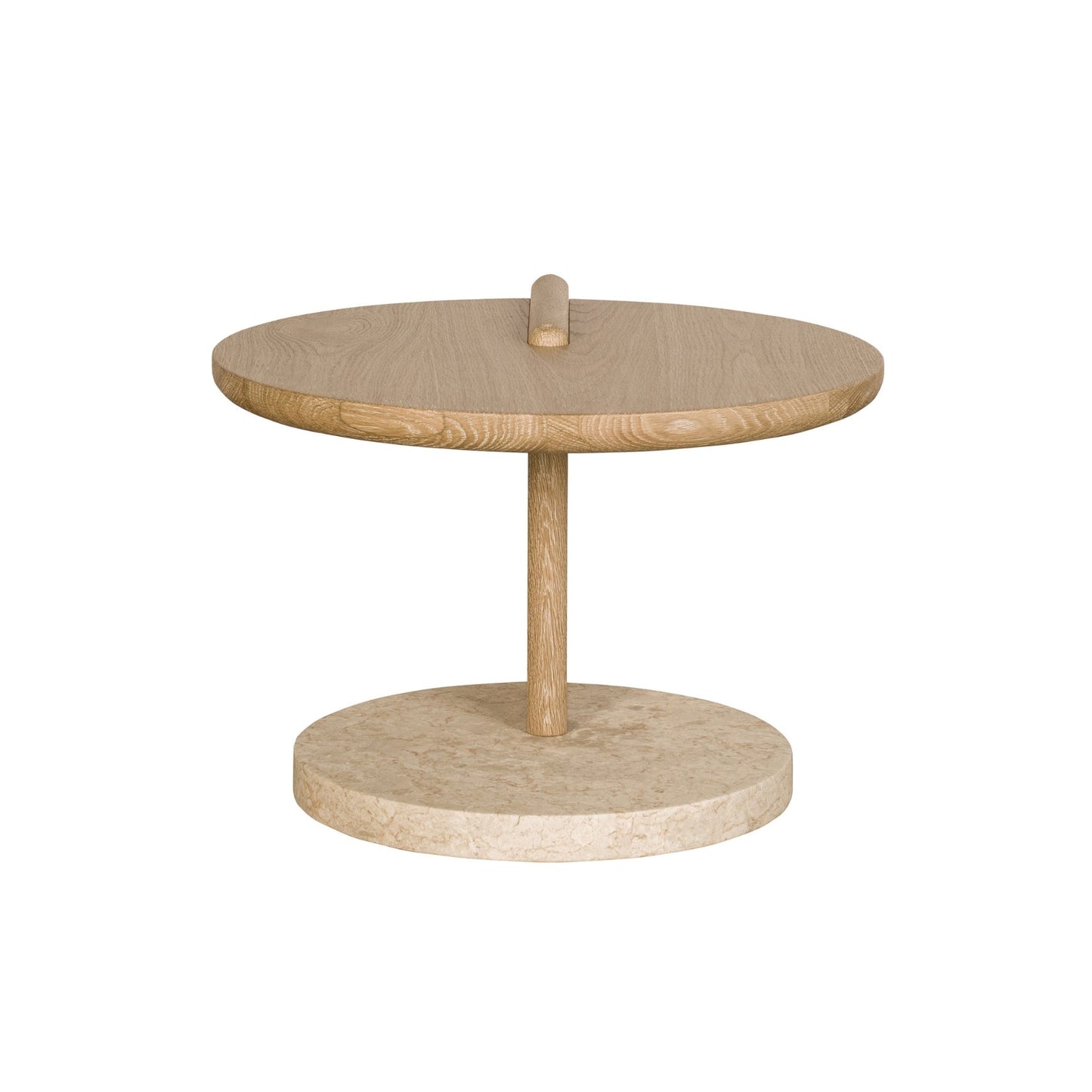 Leo Small Coffee Table - Oak End Grain - Creme Marble