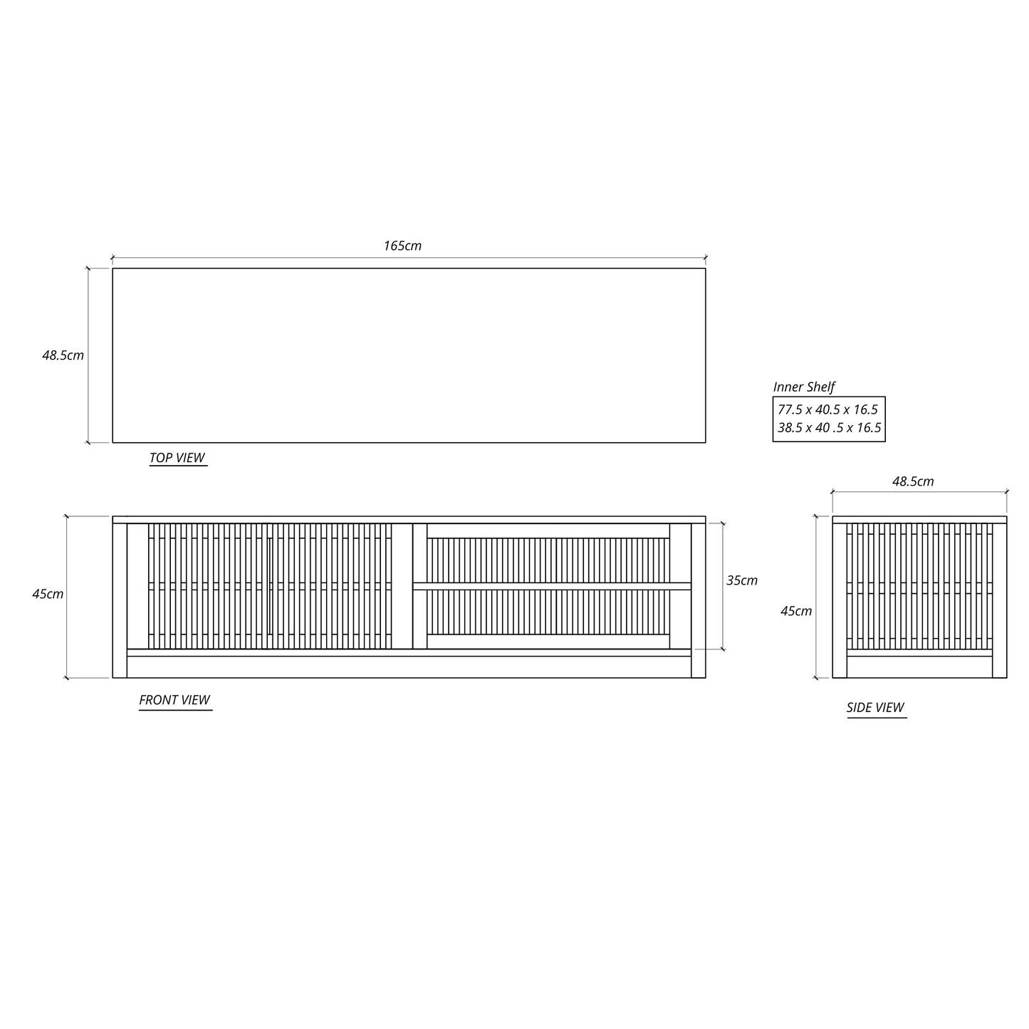 Ray Open Low Sideboard -FSC Teak