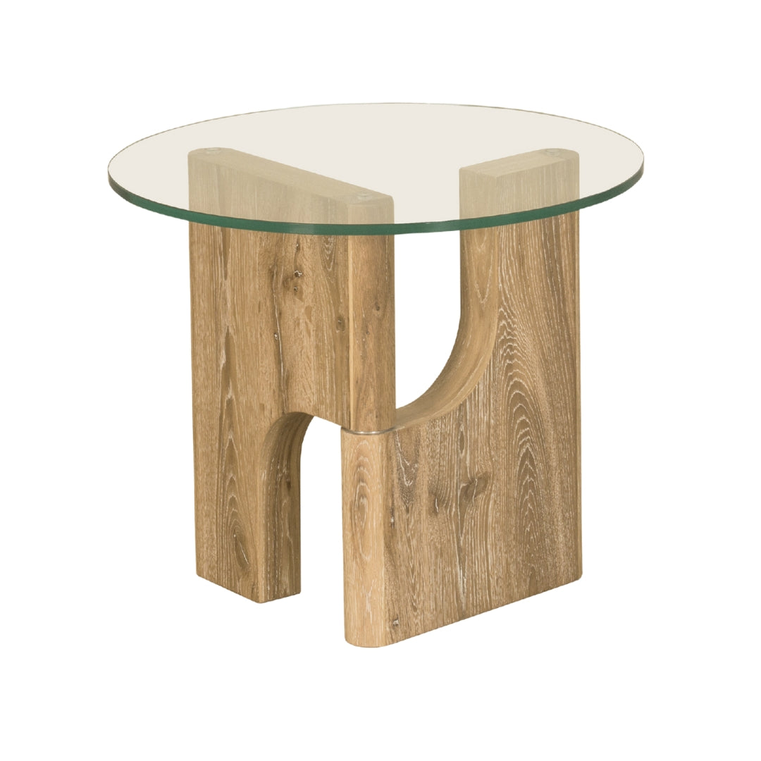 Floema End Table with glass top