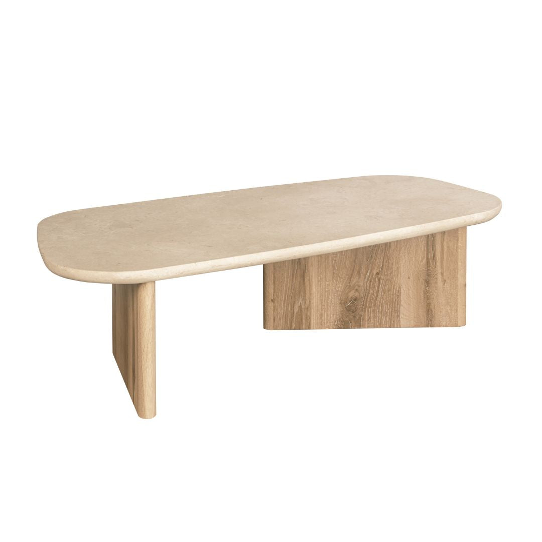 Montaro Coffee Table with Marble Top - Natural