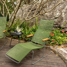 Green outdoor lounge chair.
