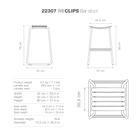 ReCLIPS Barstool specifications and dimensions