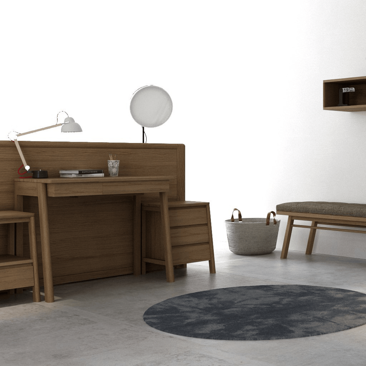 Modern wooden desk and furniture set (23_aefe861d)