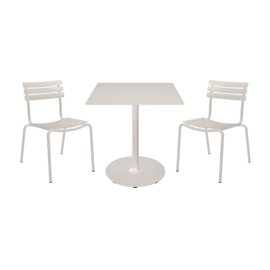 Pico Cafe Table with 2 Alua Dining Chairs - White