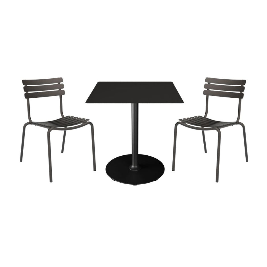 Pico Cafe Table with 2 Alua Dining Chairs - Black