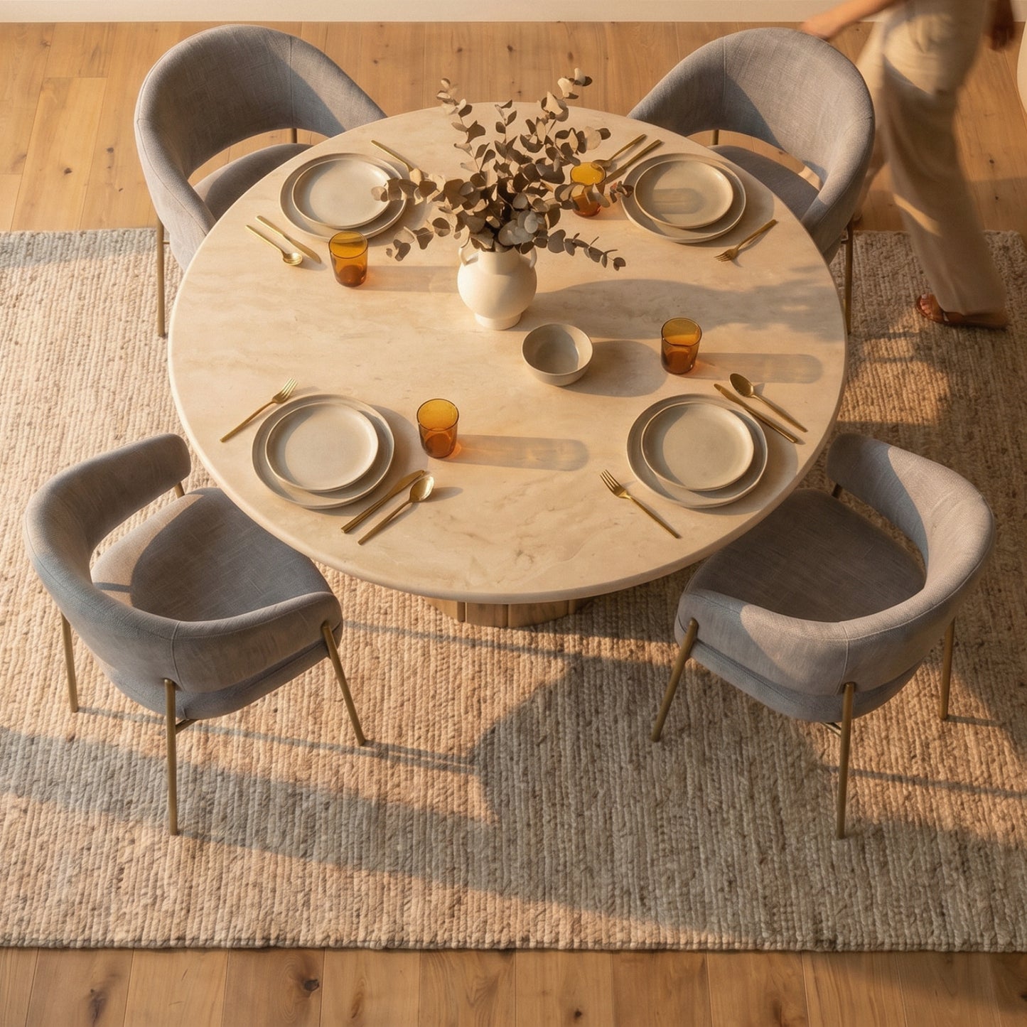Hanna Dining Chair Silver Upholstery
