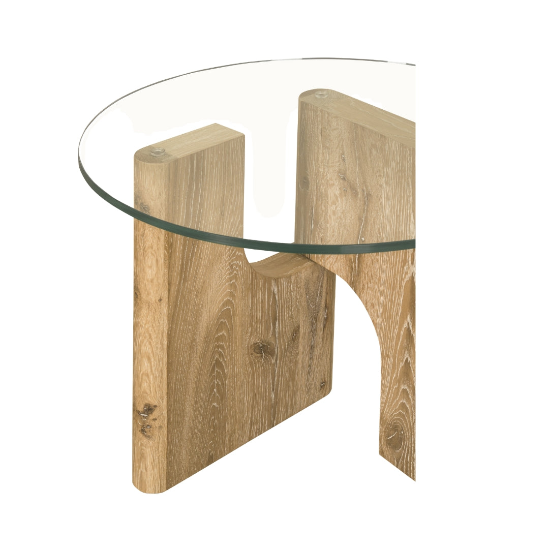 Floema End Table with glass top