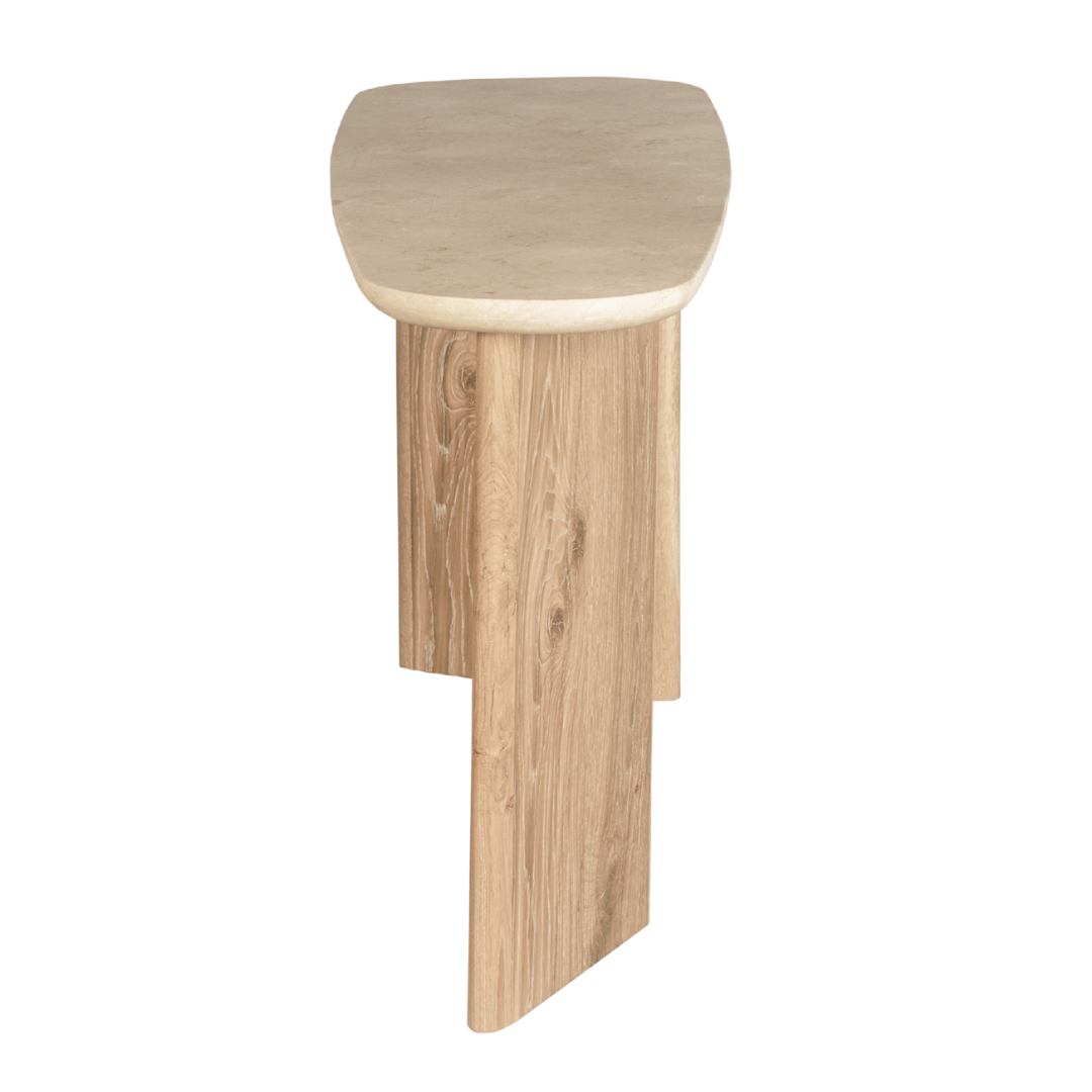 Montaro Console Table with Top Cream Marble - Natural