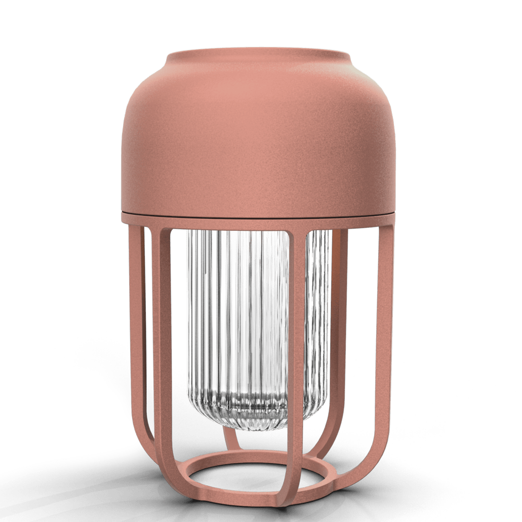 Pink powder coated HOUE LIGHT No1 lamp