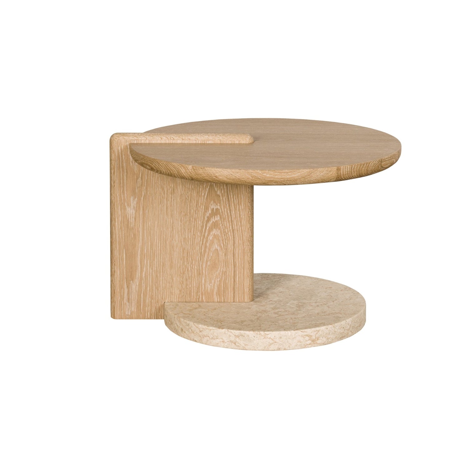 Leo Small Coffee Table - Oak End Grain - Creme Marble
