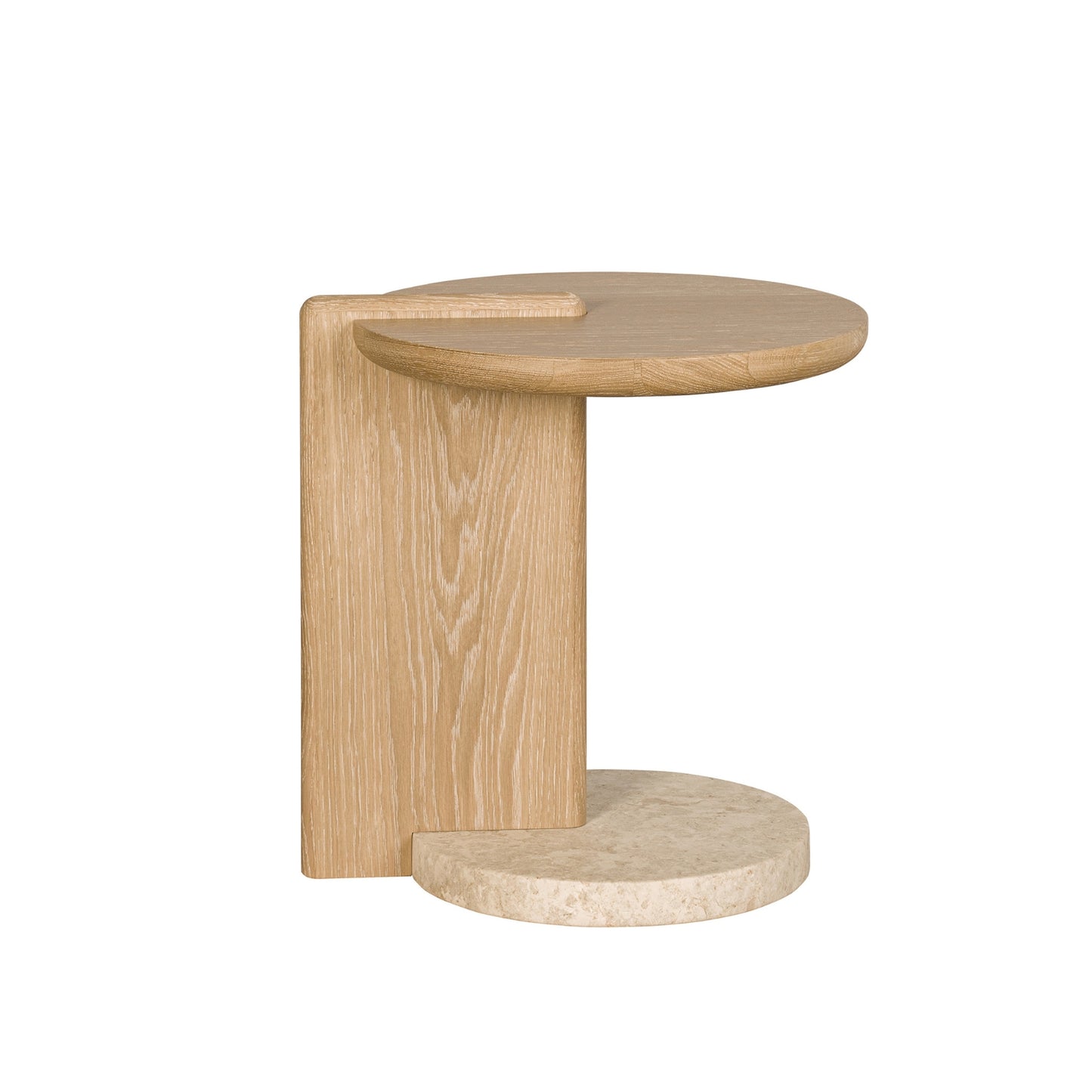 Leo End Table - Natural - Creme Marble