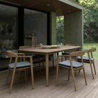 Outdoor dining set on deck