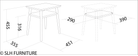 Side table schematic with dimensions, 4MP_KV0037.