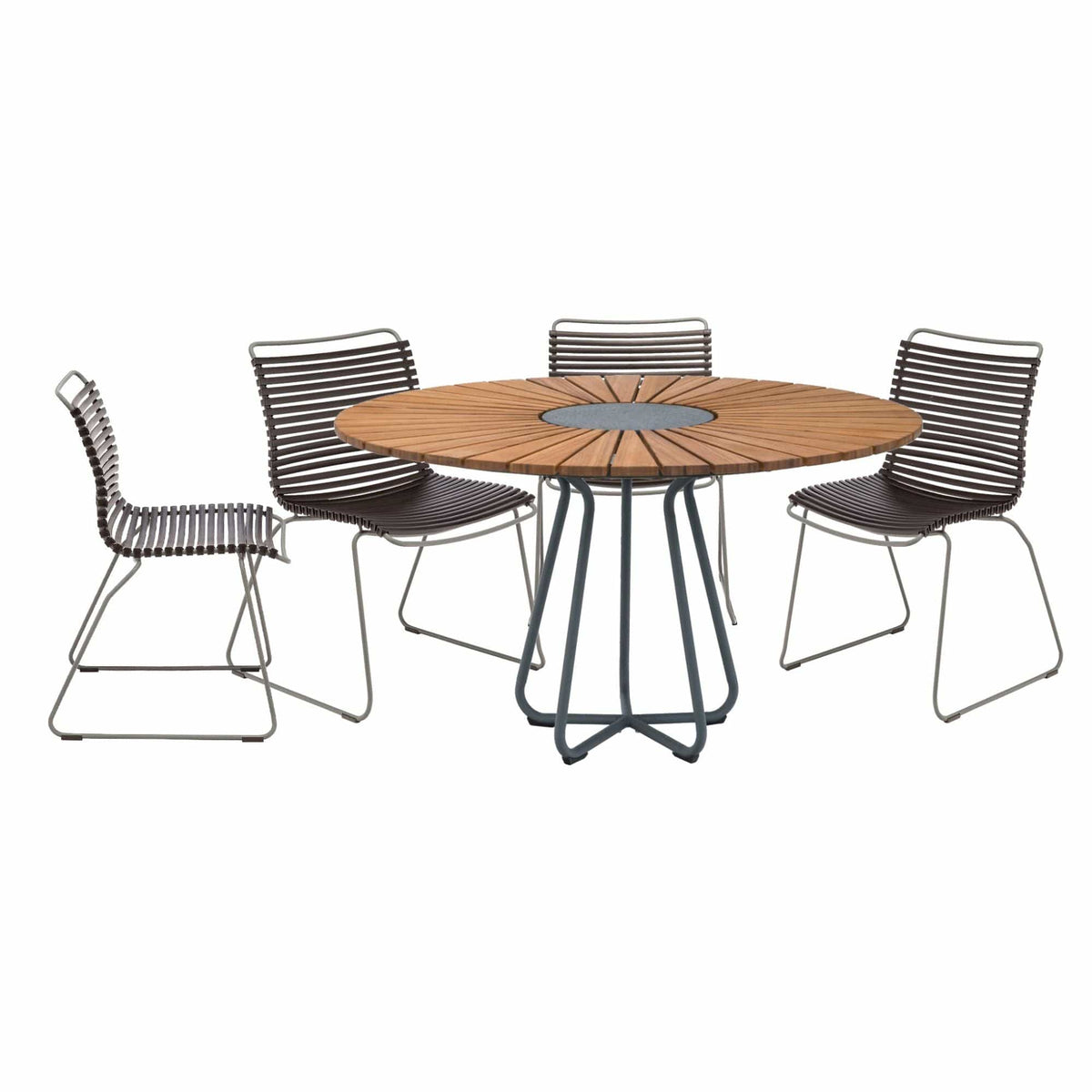 4-Seater Black Circle Outdoor Dining Set