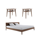 Modern bedroom set with bed and nightstands