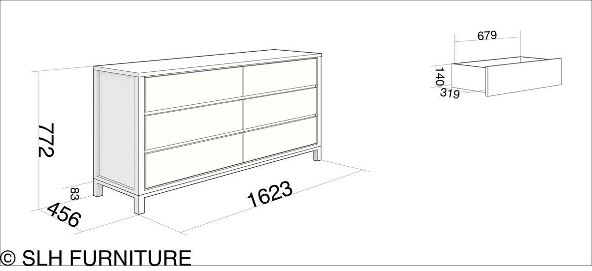 1623mm wide, with detailed measurements.
