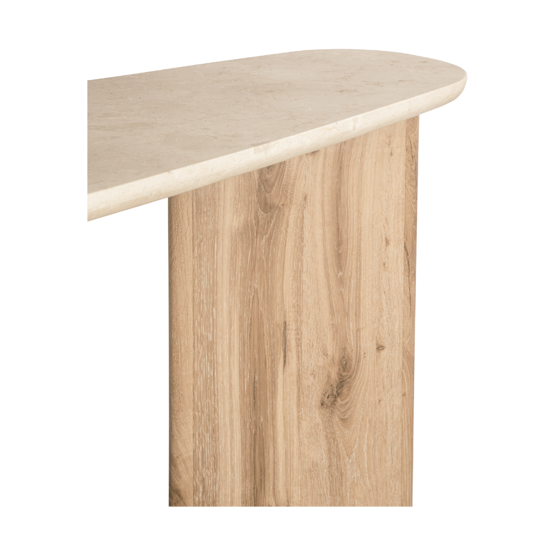 Montaro Console Table with Top Cream Marble - Natural