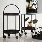 Black metal rolling side tables 5002AL_2