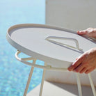 5065AW_2 white outdoor side table with handle