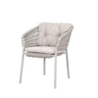 Outdoor chair 5417Y152_01 with woven back and cushion.