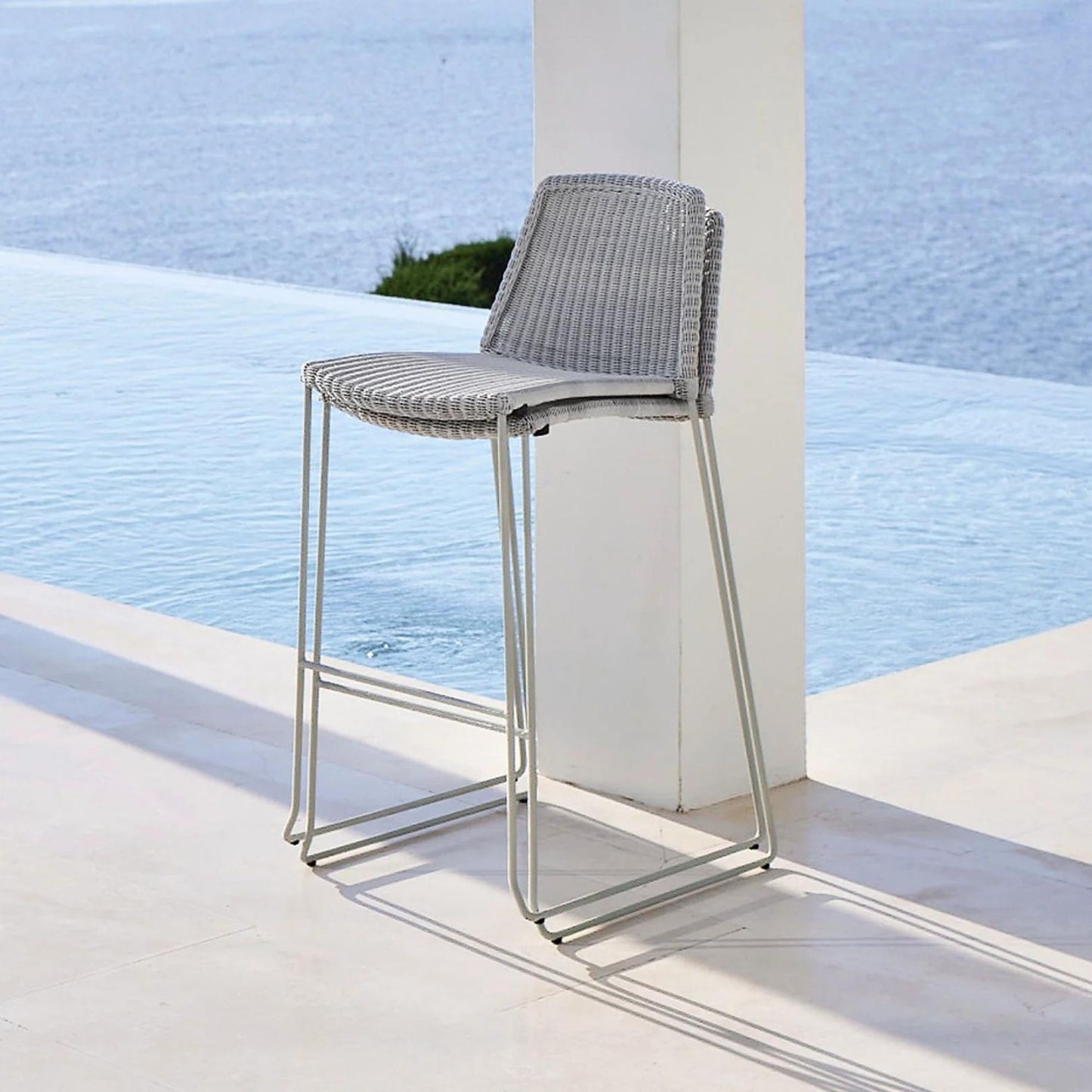 Breeze Bar Chair - White Grey