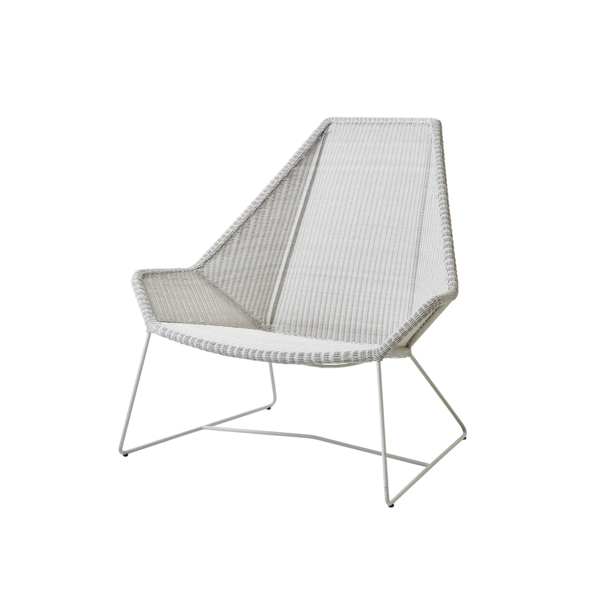 Modern white woven outdoor chair - 5469LW
