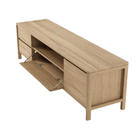 Wooden media console with open door