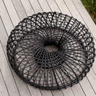 Black woven outdoor side table 57321L