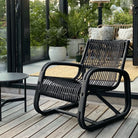 57402ALG_3 Black wicker chair on deck