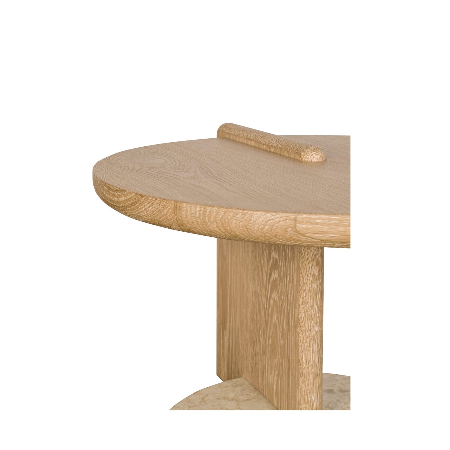 Leo Small Coffee Table - Oak End Grain - Creme Marble