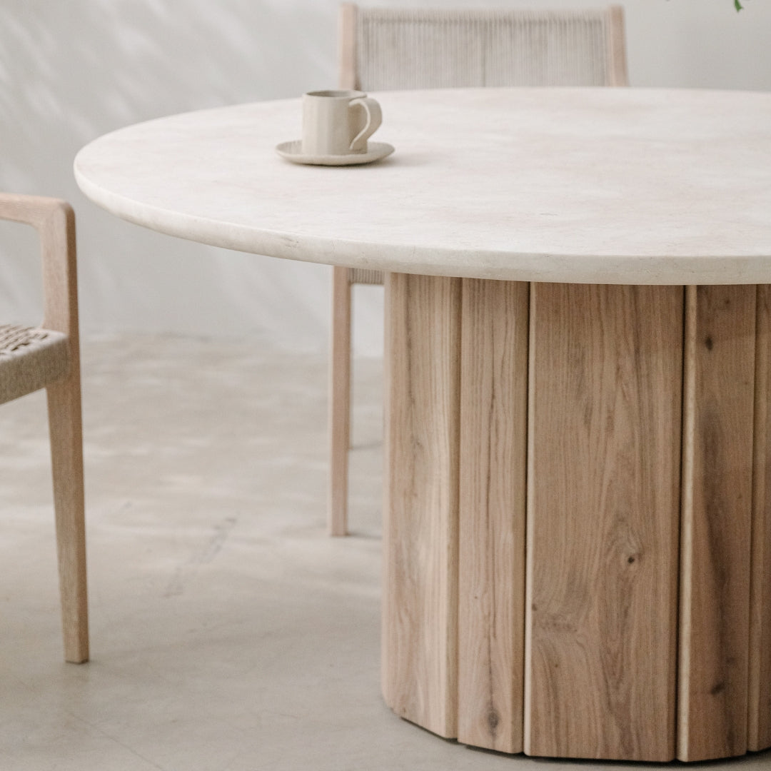 Calibre Round Dining Table with marble top