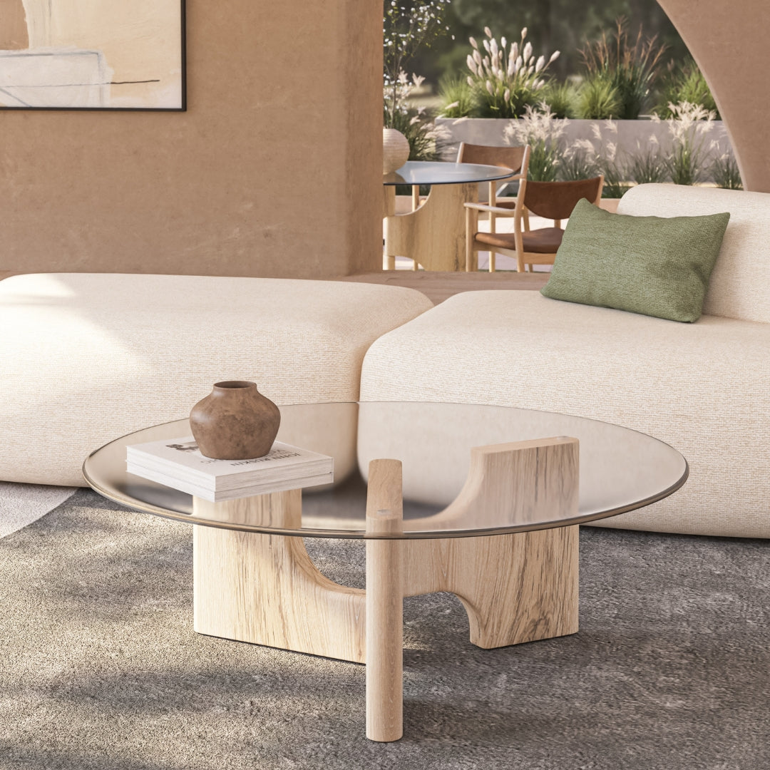 Floema Coffee Table with glass top