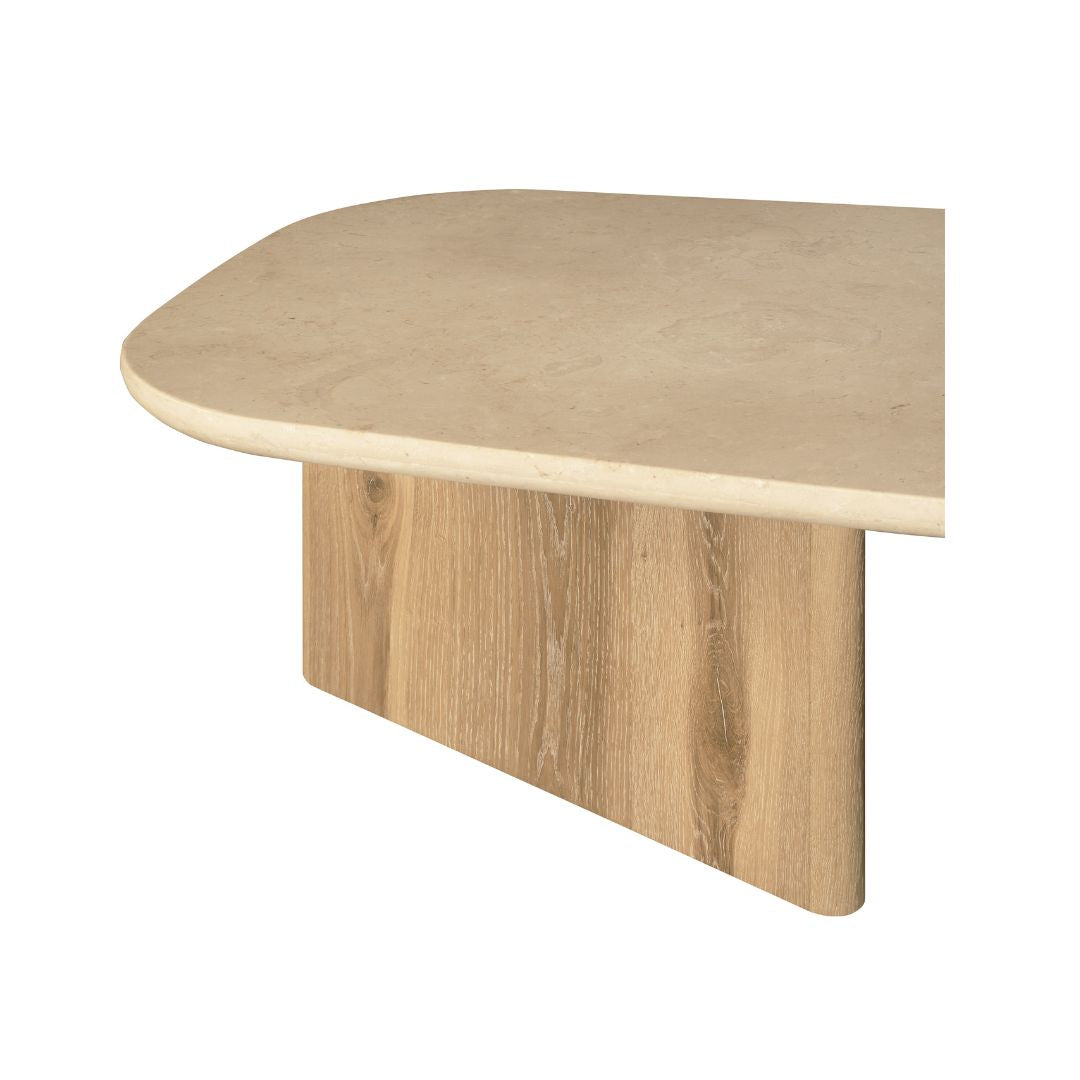 Montaro Coffee Table with Marble Top - Natural