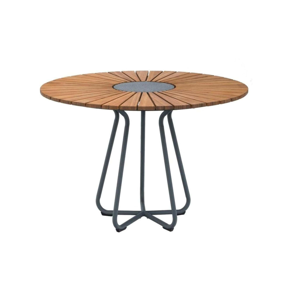 6-seater circle outdoor dining table in black