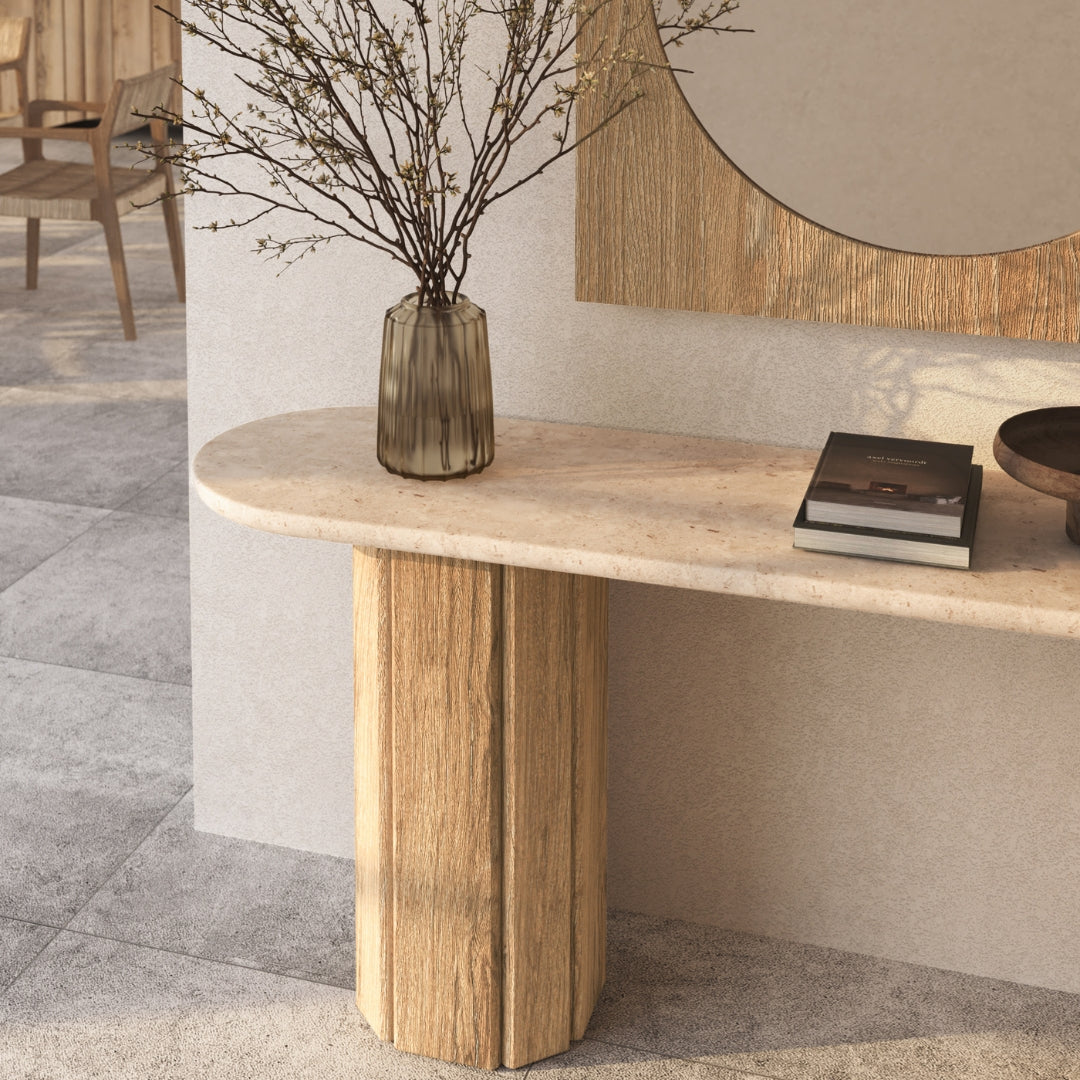 Calibre Console Table with marble top
