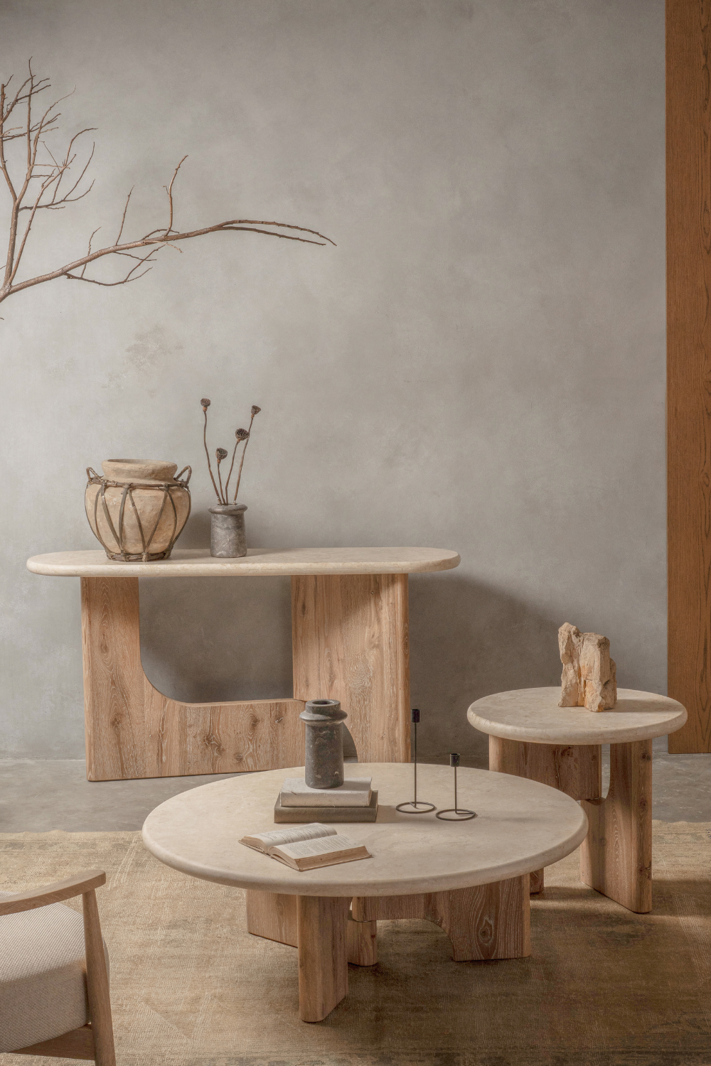 Floema Side Table - Marble Top