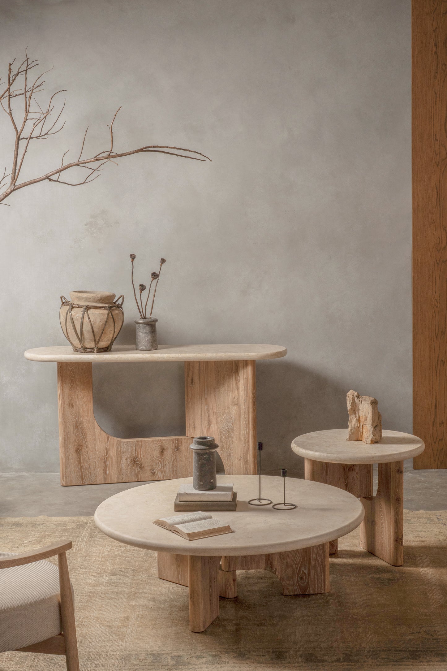 Floema End Table - Marble Top