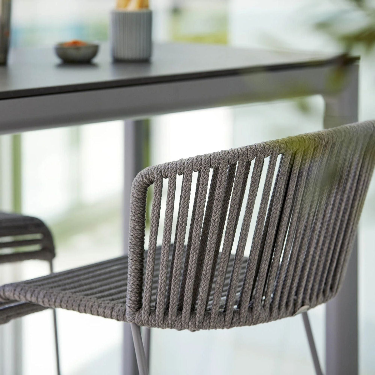 7445ROG_3 Grey rope chair at outdoor bar